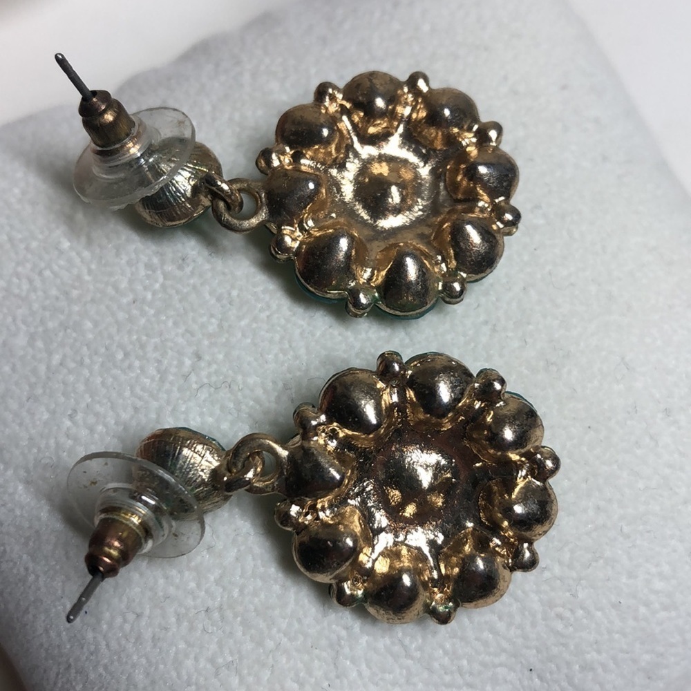 Earrings beautiful Flowers in turquoise - Picture 3 of 4